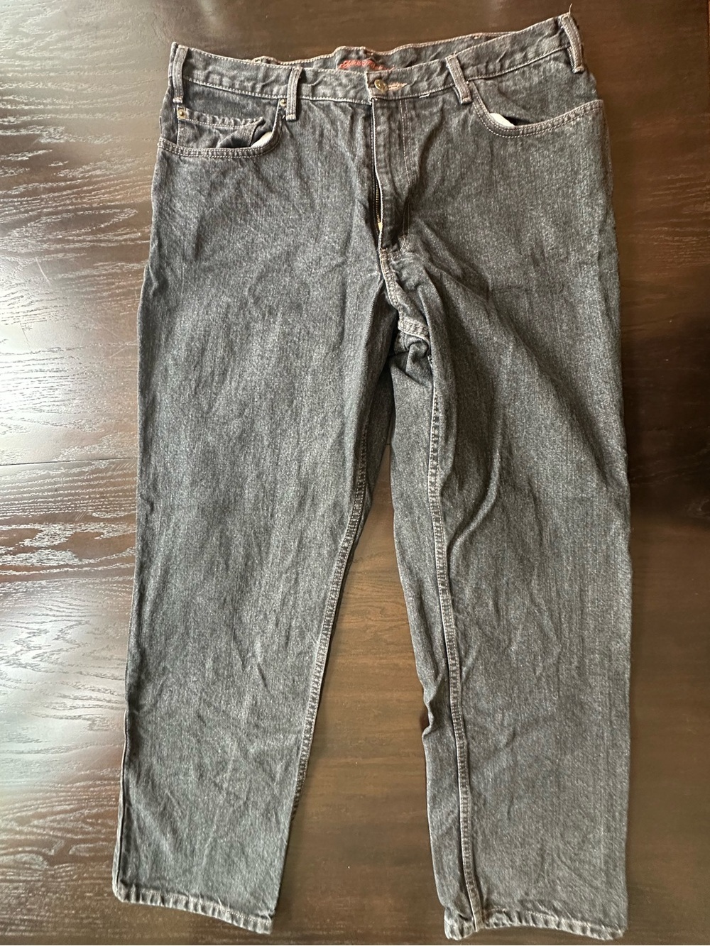 Eddie Bauer Classic Fit Black Denim Jeans 38x30 Straight Leg